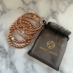 Women’s Rose Gold Stacker Beaded Bracelets